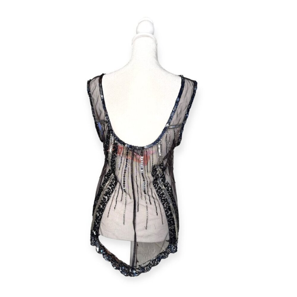 Glamorous Sheer Sequin Tank Top - New With Tags - Picture 2 of 3